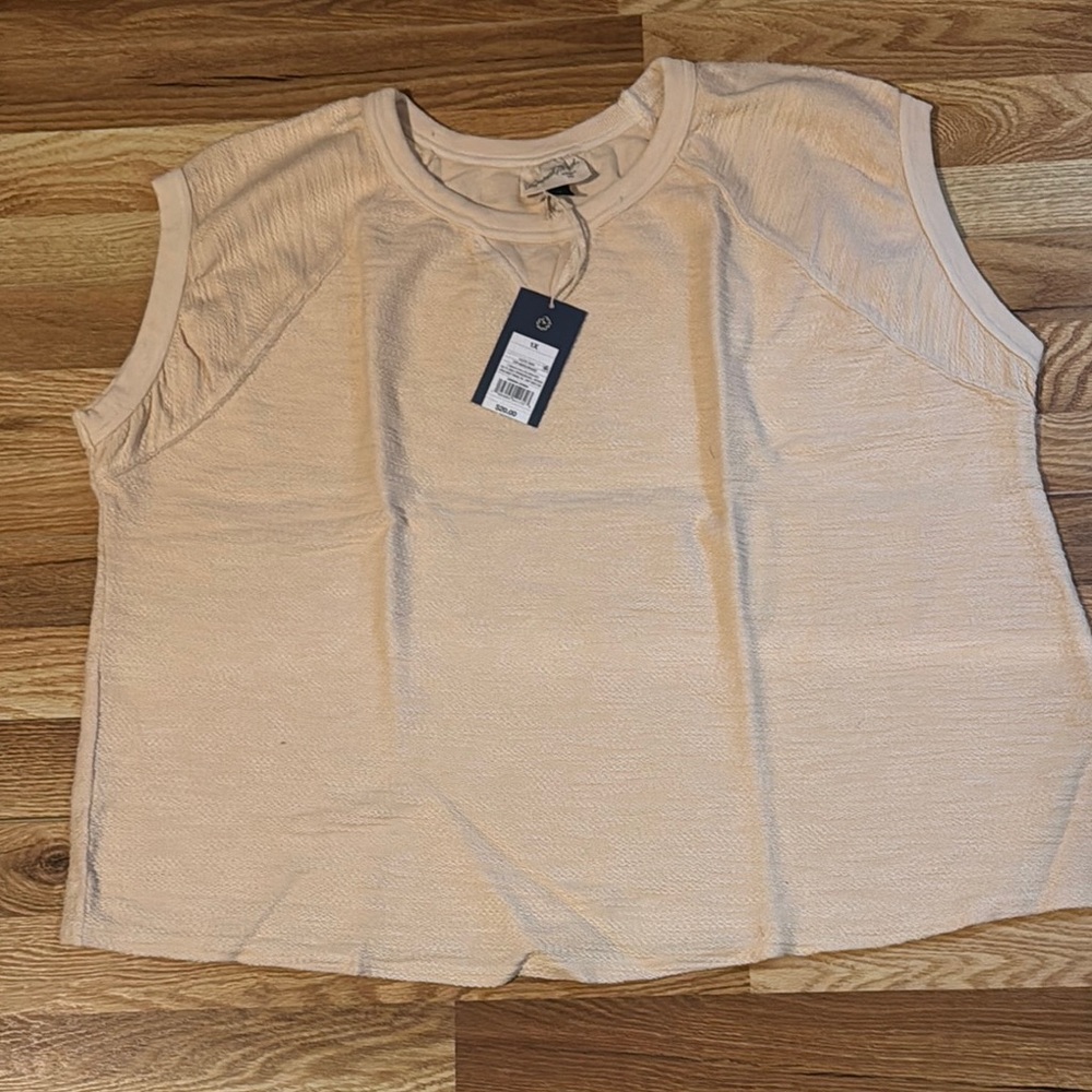 Universal Thread Cream Boxy Sleeveless Muscle Tee